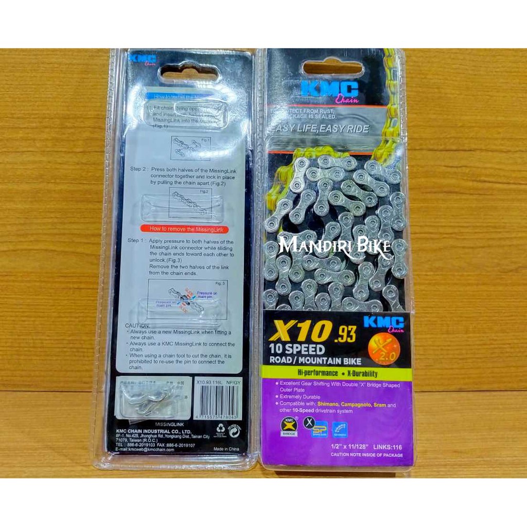 Chain Rantai KMC 10 Speed Silver murah dengan kualitas super bagus