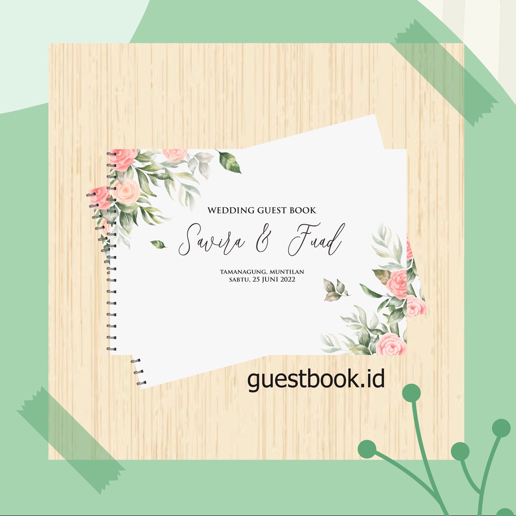 Custom Buku Tamu Undangan Pernikahan Rustic / Guestbook Rustic / Custom Nama / Softcover