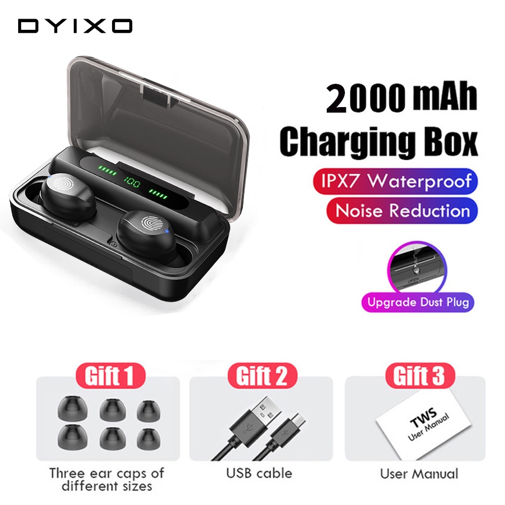 F9 Bluetooth Earphones 9D Sound Wireless Bluetooth Headset Touch Control Bluetooth Earphone With Mic