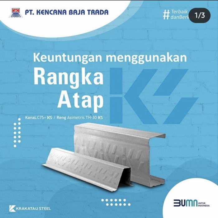 BAJA RINGAN C75 x 0.70 mm KS (KRAKATAU STEEL) ASLI - SNI x 6 Meter