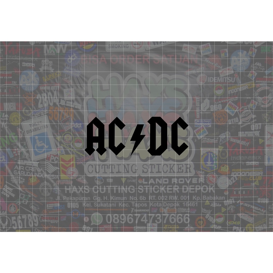 Cutting Sticker ACDC Ukuran 8 Cm Untuk Motor Mobil