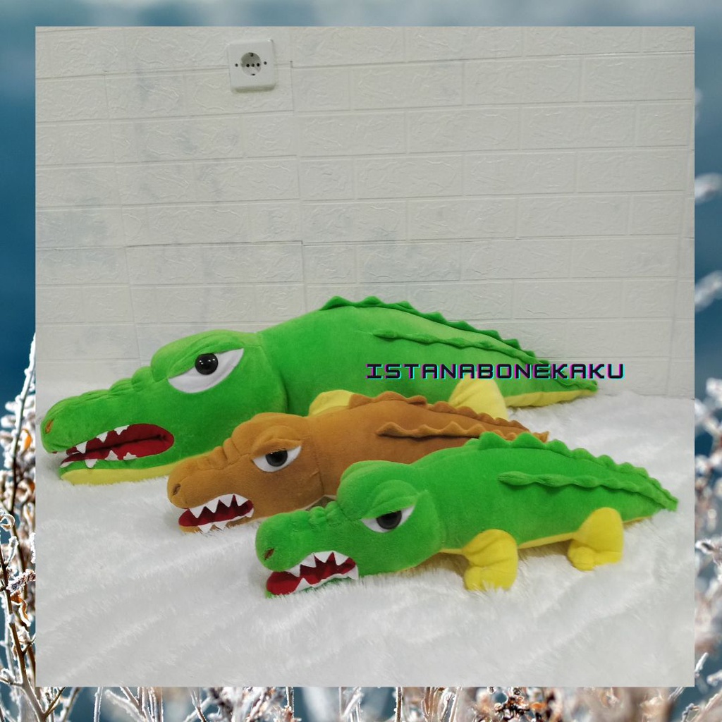 Boneka Buaya Crocodile Panjang 1 M Berkualitas Isi Silicon Murni SNI