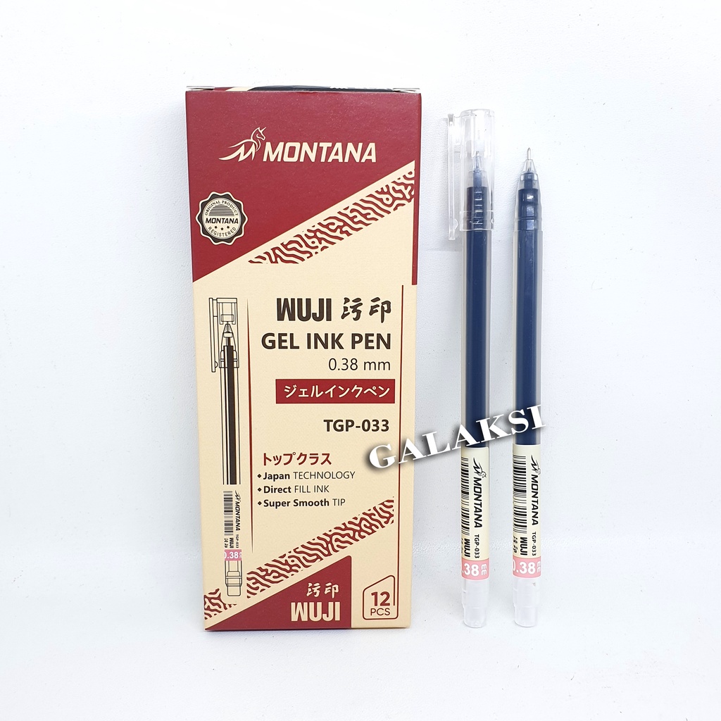 

[BOX/12 PCS] PULPEN / GELPEN MONTANA WUJI 0.38 MM TGP-033