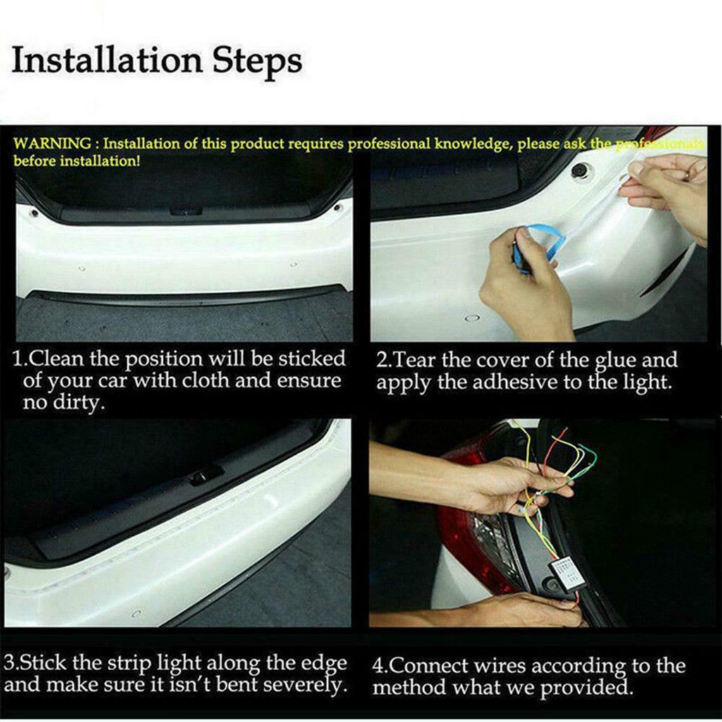 Lampu Strip Led 12v Warna-Warni Panjang 120cm / 180cm Untuk Stop Lamp / Mundur Mobil
