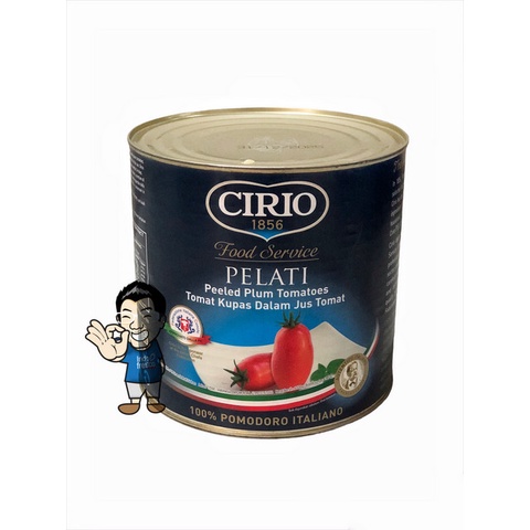 

Cirio Pelati Peeled Plum Tomatoes- Tomat Kupas 2500 g