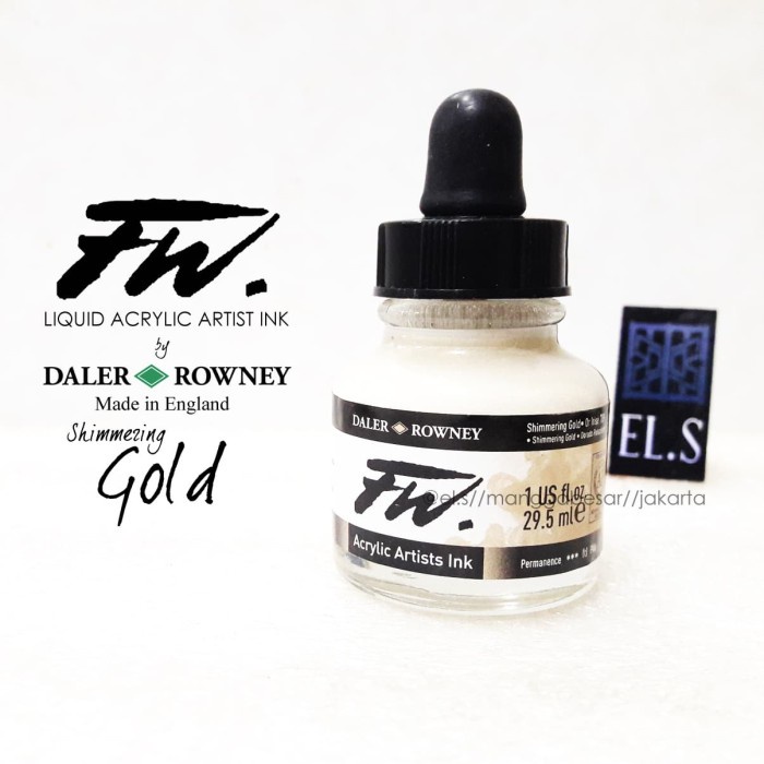 

Bagus Daler Rowney Fw Ink Shimmering Gold ( Cat Akrilik ) Limited