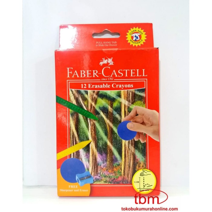 

FABER CASTELL 12 ERASABLE CRAYONS / CRAYON HAPUS FABER / CRAYON FABER