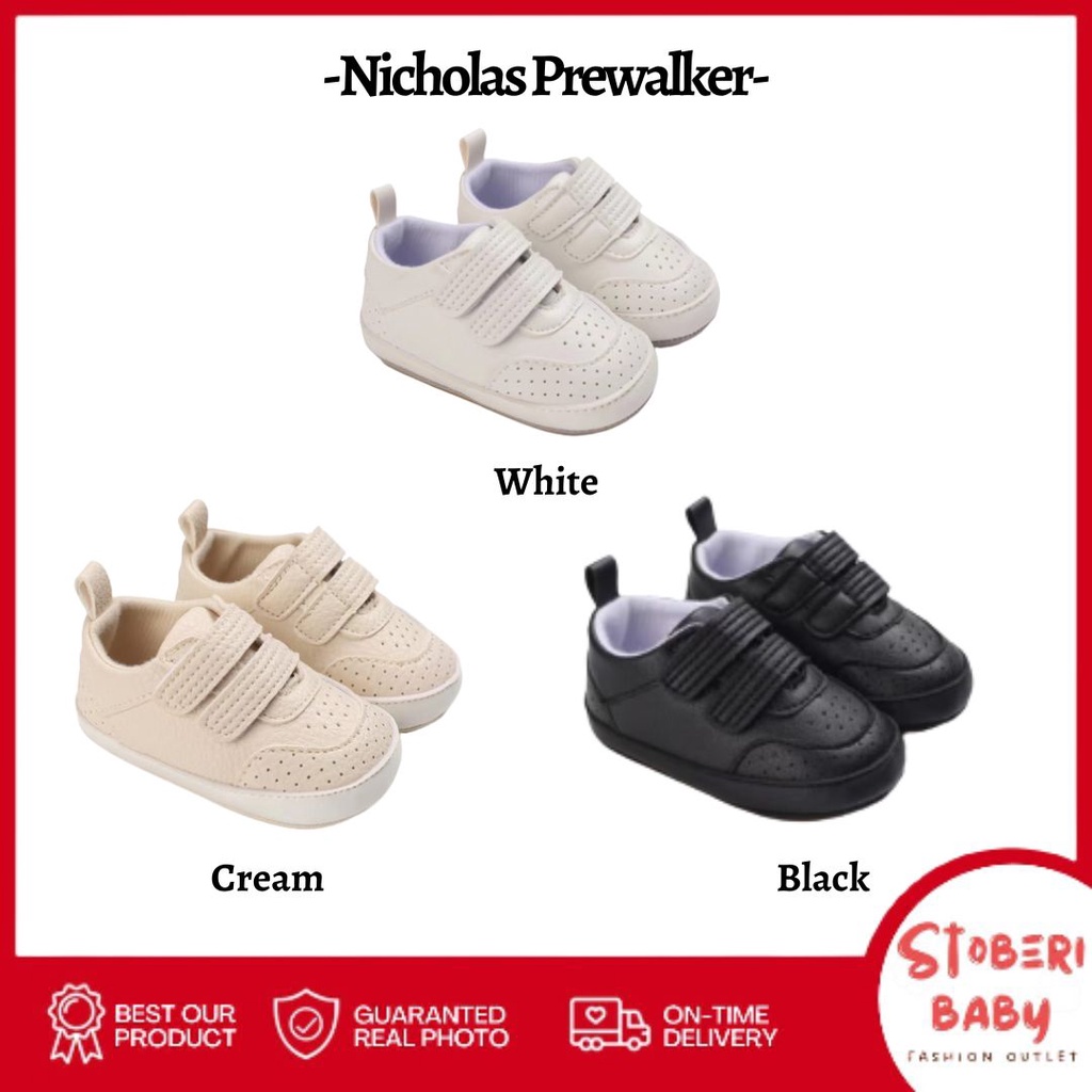 stoberi baby - PREWALKER Sepatu Anak Bayi Baby Shoes Sandal Casual Socks Anti Slip Bahan Import / NICHOLAS