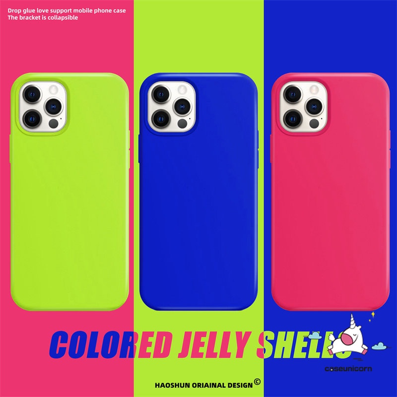 Soft Case TPU Warna Permen Glossy Untuk IPhone 11 XR 7 8 Plus 7plus 8plus 13 14 Pro Max 14 Plus 14 Pro