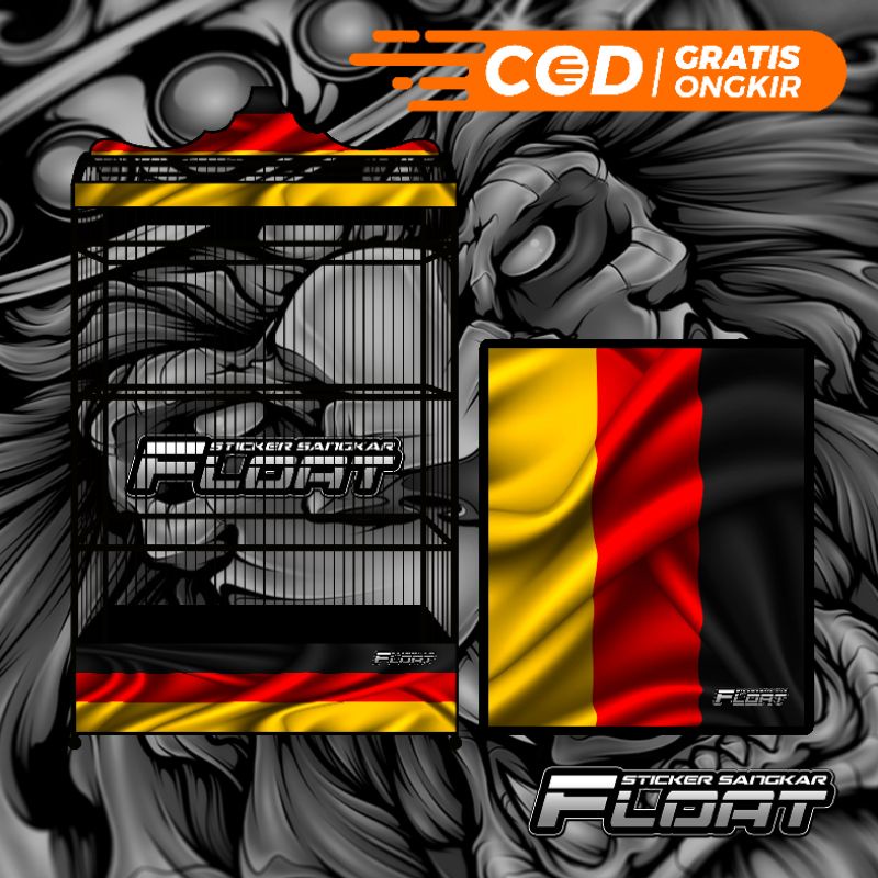 STIKER DECAL SANGKAR KOTAK REPLIKA KOSAN MOTIF JERMAN GERMANY