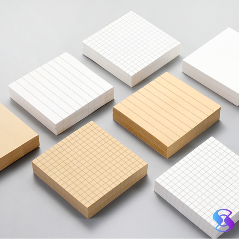 

MEMOPAD STICKY NOTES VINTAGE BROWN WAHITE AESTETHIC MOTIF GARIS TITIK KOTAK POLOS ISI 75 LEMBAR
