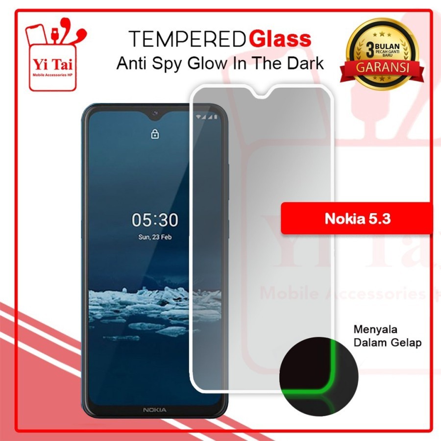 YI-TAI TEMPERED GLASS PREMIUM SPY GLOW IN THE DARK NOKIA 5.3 NOKIA G10 NOKIA G20 WHITE_CELL