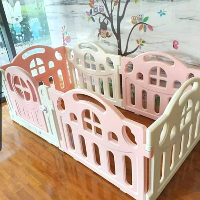 Pengaman Ibebe Forest Fence Pagar Pembatas Mainan Anak Warna Pink Ready