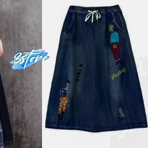 BEIBY SKIRT (ROK JEANS BORDIR GIRLS) | GIRLS SKIRT OUTFIT REMAJA OOTD KEKINIAN