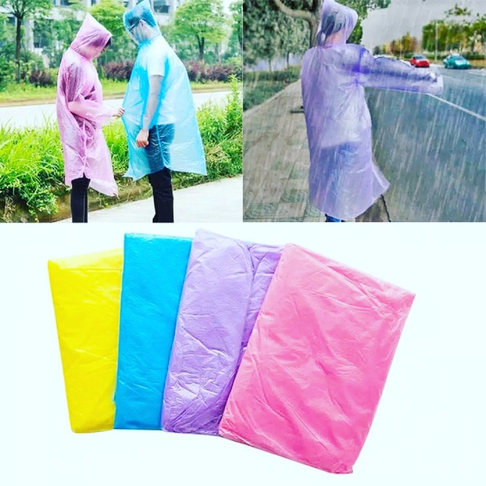 Jas hujan plastik / jas hujan kresek ponco warna random