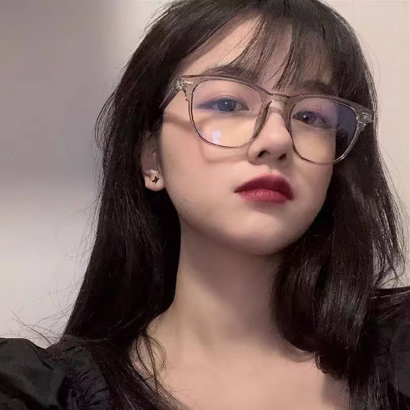 Kacamata Wanita Kacamata Korea Anti Radiasi Wanita Fashion Retro Bentuk Kotak Eyeglasses