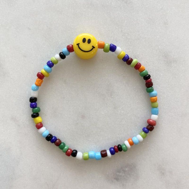 Gelang Manik Wanita Rainbow Smile Mix Beads Warna Campur Pelangi Bohemian Fancy