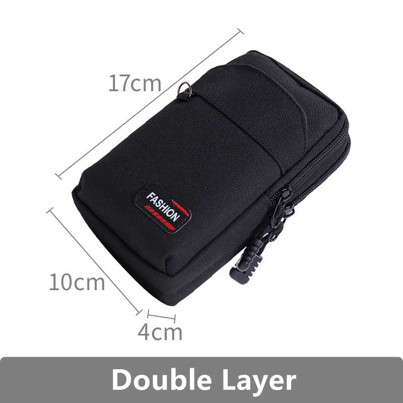 Molle Fashion Tas Pinggang Smartphone Pouch Double Layer