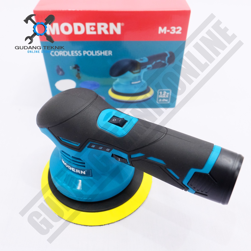 Mesin Poles Mobil BATERAI 12V M32 MODERN / CORDLESS Polisher 12Volt M 32 MODERN