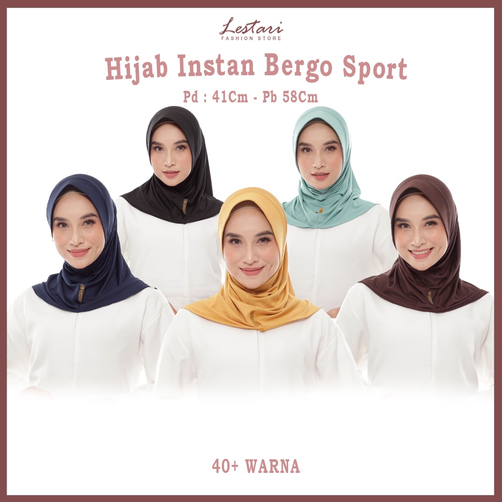 Hijab Instan Bergo Sport - Hijab Jilbab Kerudung Krudung Olahraga Sport Sporty Panjang Menutup Dada 