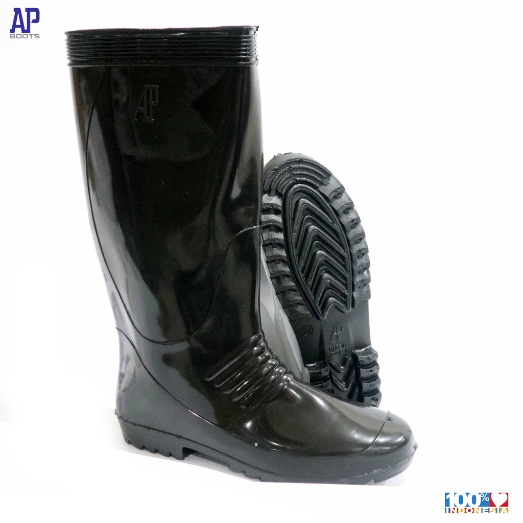 AP BLACK 2 25-27 - SEPATU BOOT SAFETY KARET  - AP BOOTS