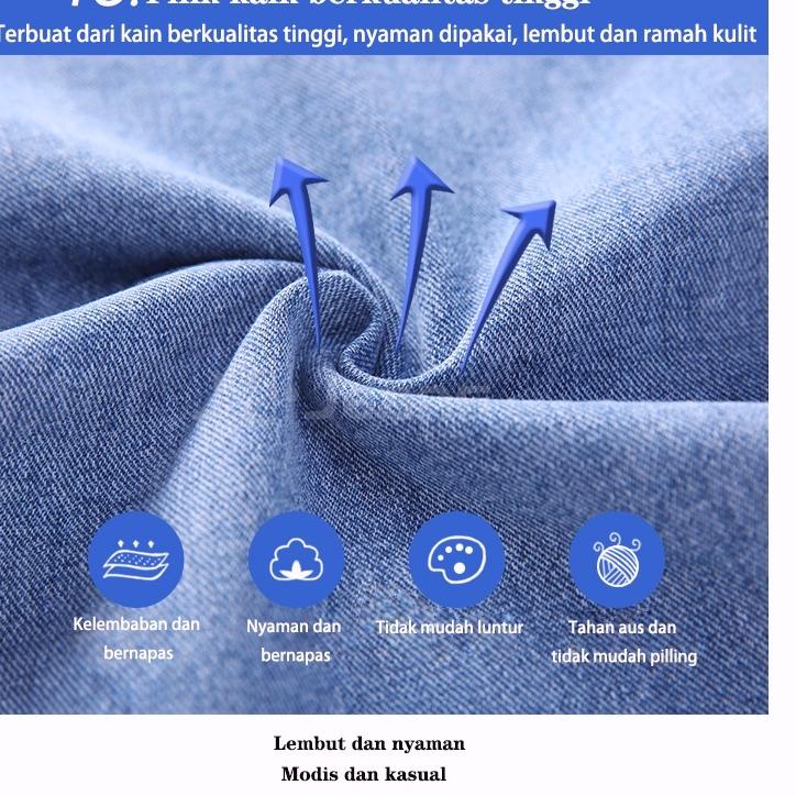 Murah Banget jeans korean style pria High Street Dicuci Sederhana Longgar Lebar K Celana loose jens 