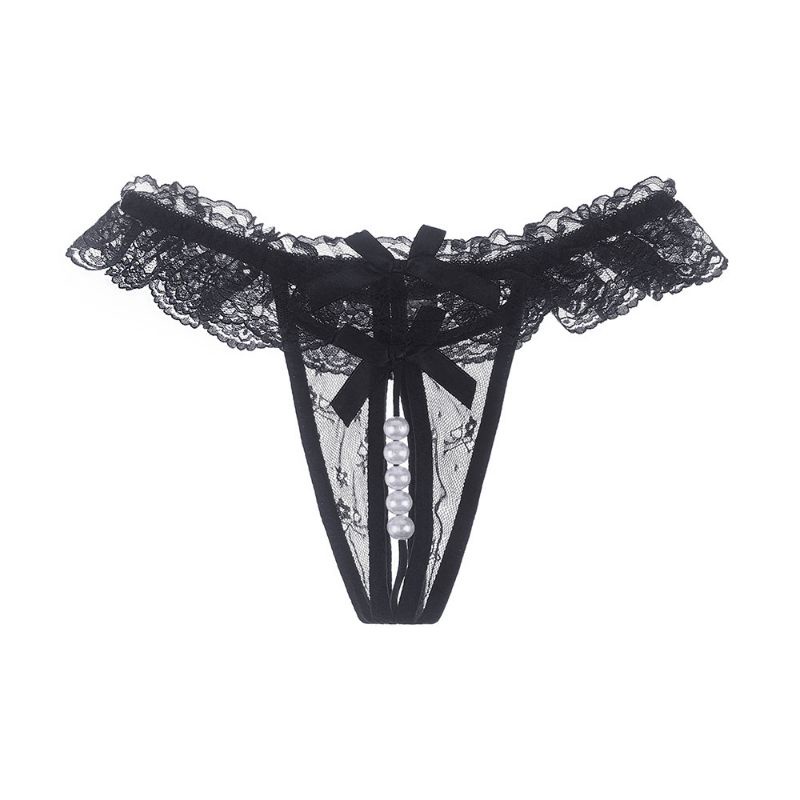 Celana Dalam Wanita Sexy Pita Renda Mutiara Lace Pearl G-String Lingerie