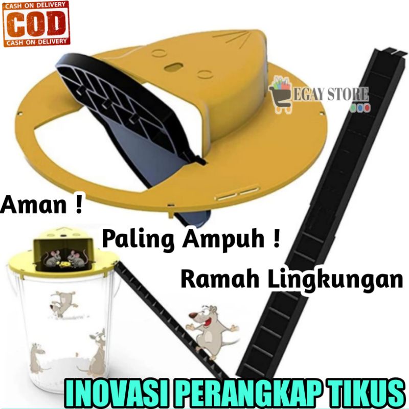 Jebakan Tikus Ampuh Perangkap Tikus Masal Besar Buka Tutup Lubang Ember Otomatis Mouse Trap Flip Slide Automatis