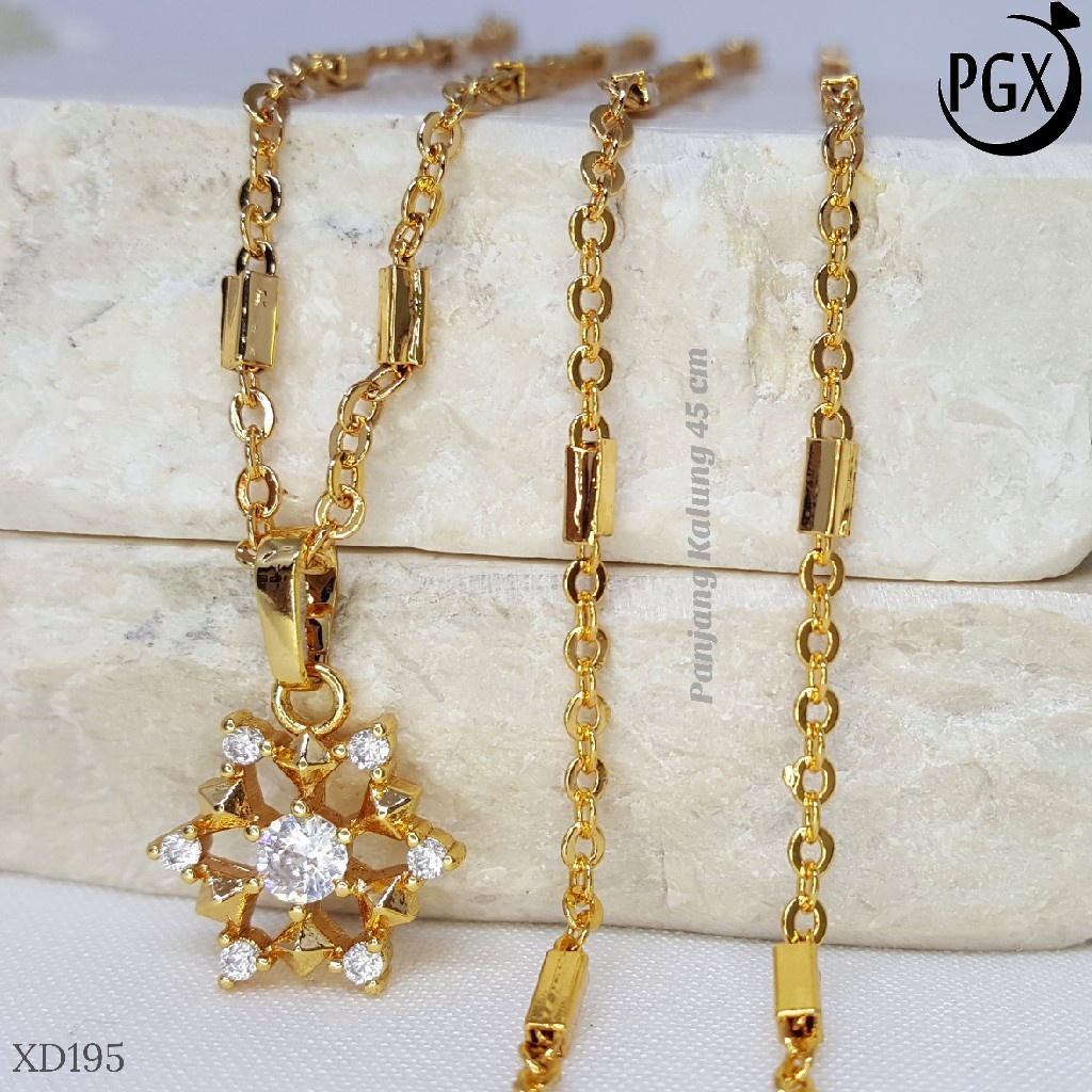 PGX Kalung Wanita Xuping Aksesoris Fashion Perhiasan Lapis Emas XD195