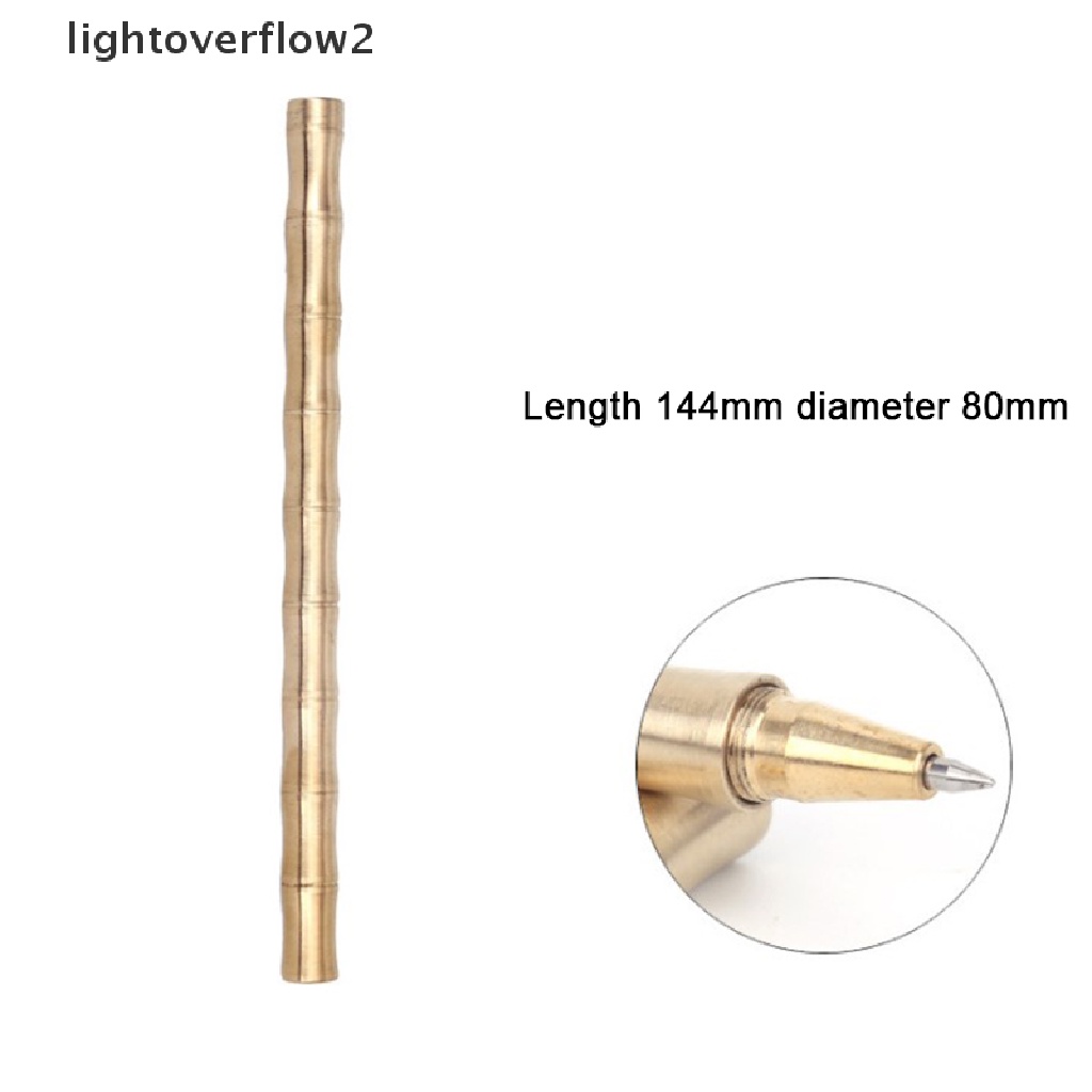 (lightoverflow2) 1pc Pulpen Bentuk Bambu Bahan Kuningan Untuk Hadiah