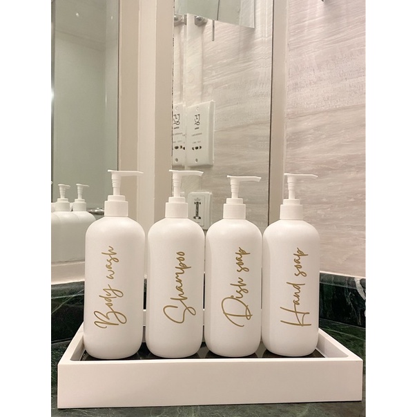 botol putih 500ml N24 gold edition. aesthetic bottle minimalist refill organizer tempat sabun cair pump estetik