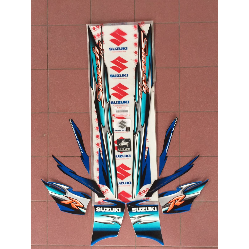 Striping NEW smash 110 HITAM BIRU LAUT ORIGINAL 68000B07H00NXHA