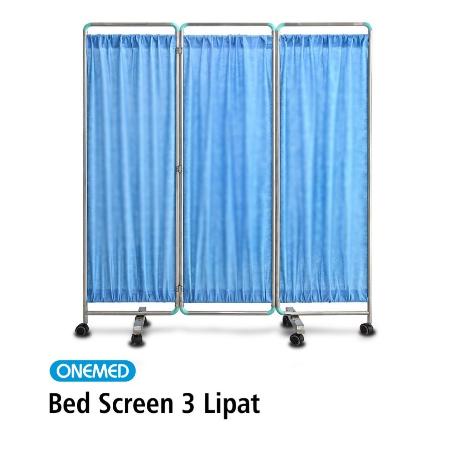 ONEMED | Bed Screen 3 Panel + Kain | Screen Bed 3 Panel | Sekat Bed