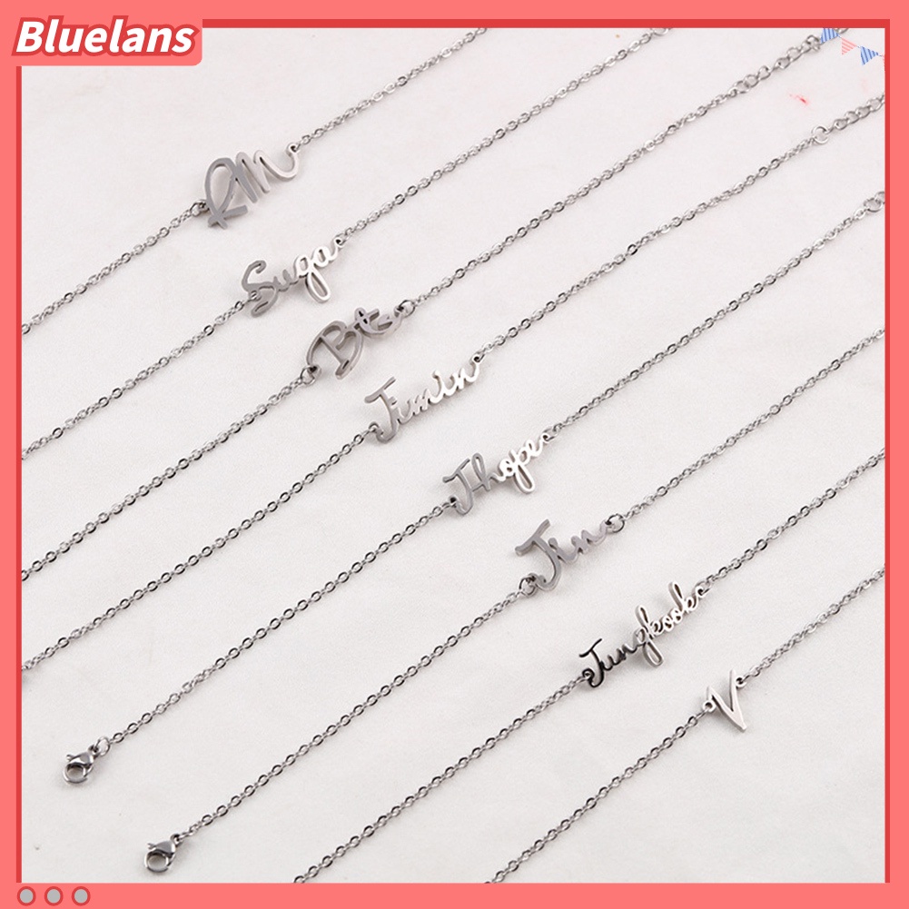 Bluelans Kpop BTS Jimin V Stainless Steel Chain Adjustable Bracelet Bangle Jewelry Gift