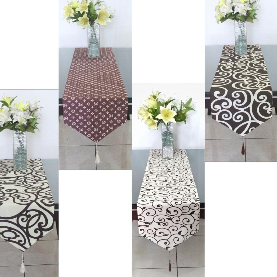 Panjang sd. 2.5m taplak kain 2 lapis untuk meja makan / bed runner/ bed scarf [DOM.18Oc22ᴸ]