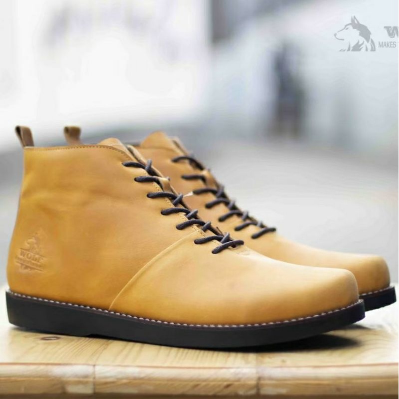 Sepatu Boots Pria Klasik Kulit Asli Formal Kasual Kerja Santai