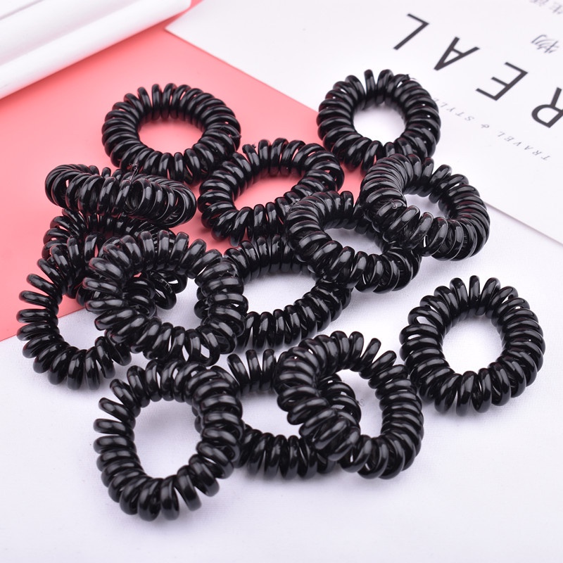 Kunciran Spiral Hitam Candy - Kunciran Rambut Spiral