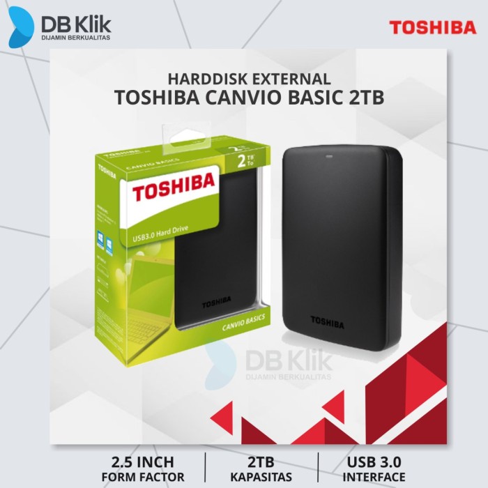 Hard Disk Hardisk External Toshiba Canvio Basic 2Tb