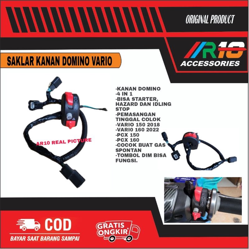 SAKLAR GAS SPONTAN KANAN DOMINO PCX 150 PCX 160 VARIO 150 VARIO 160 PNP 100 % XABRE MOGE