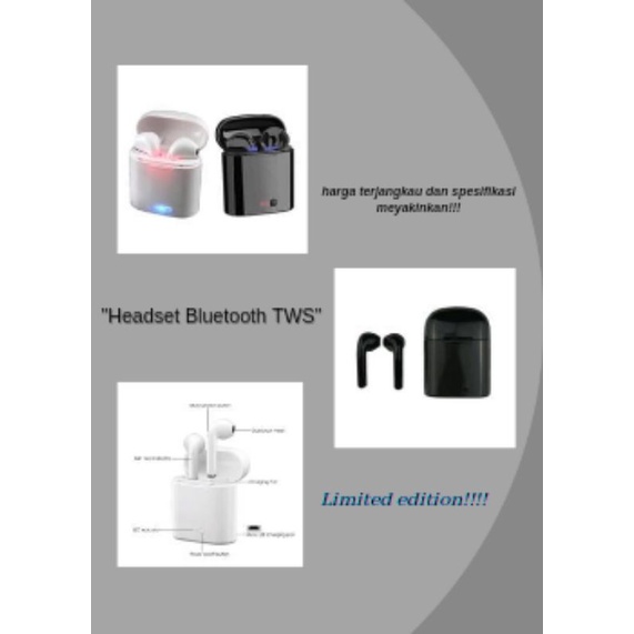"Headset Bluetooth TWS i7S"