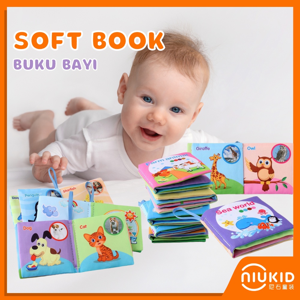 NIUKID SOFTBOOK  BUKU BANTAL MAINAN BAYI  BUKU BAYI SOFT BOOK BUKU KAIN BUKU BANTAL EDUKATIF