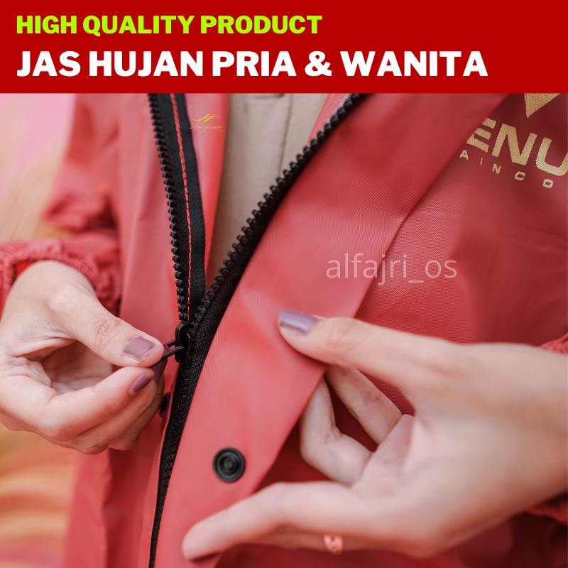 Jas Hujan Mantel Pria dan Wanita Kuat Anti Rembes Bahan PVC Tebal 0,25