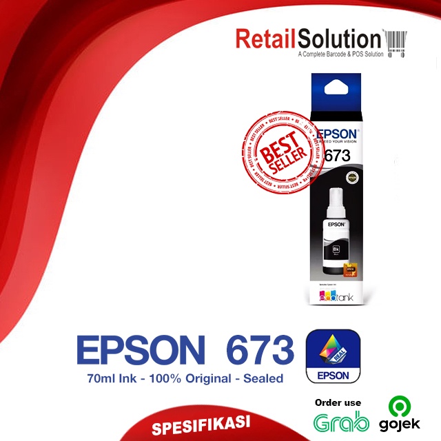 Tinta Epson 673 Black Original - Tinta Epson L805 L800 L850 L1800