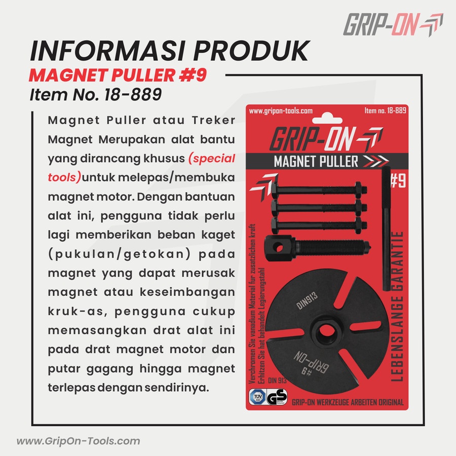 GRIP-ON Treker Magnet No #9 Multi-Fungsi 18-889 / Magnet Puller / Magnet Motor