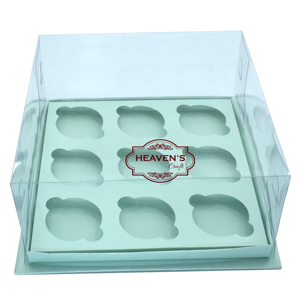 Box cupcake isi 9 biru