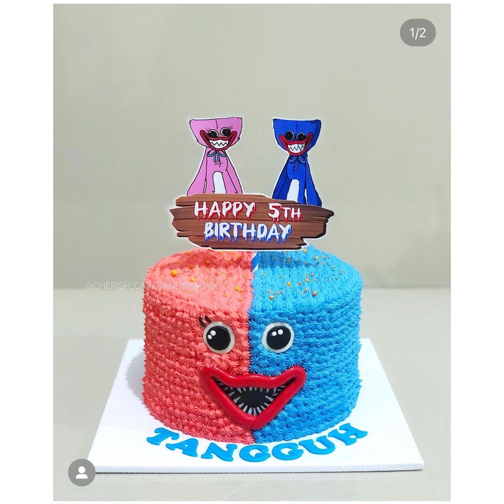 Huggy Wuggy Playtime Topper Cake Birthday / Hiasan Kue Ulang Tahun