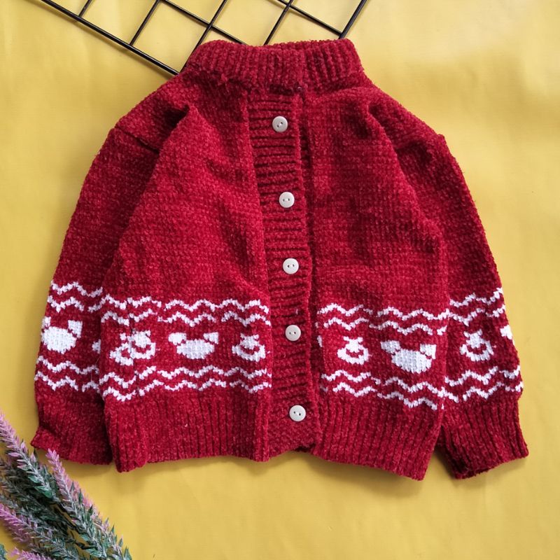 sweater etnik mantel bayi corduroy 3-12 bulan