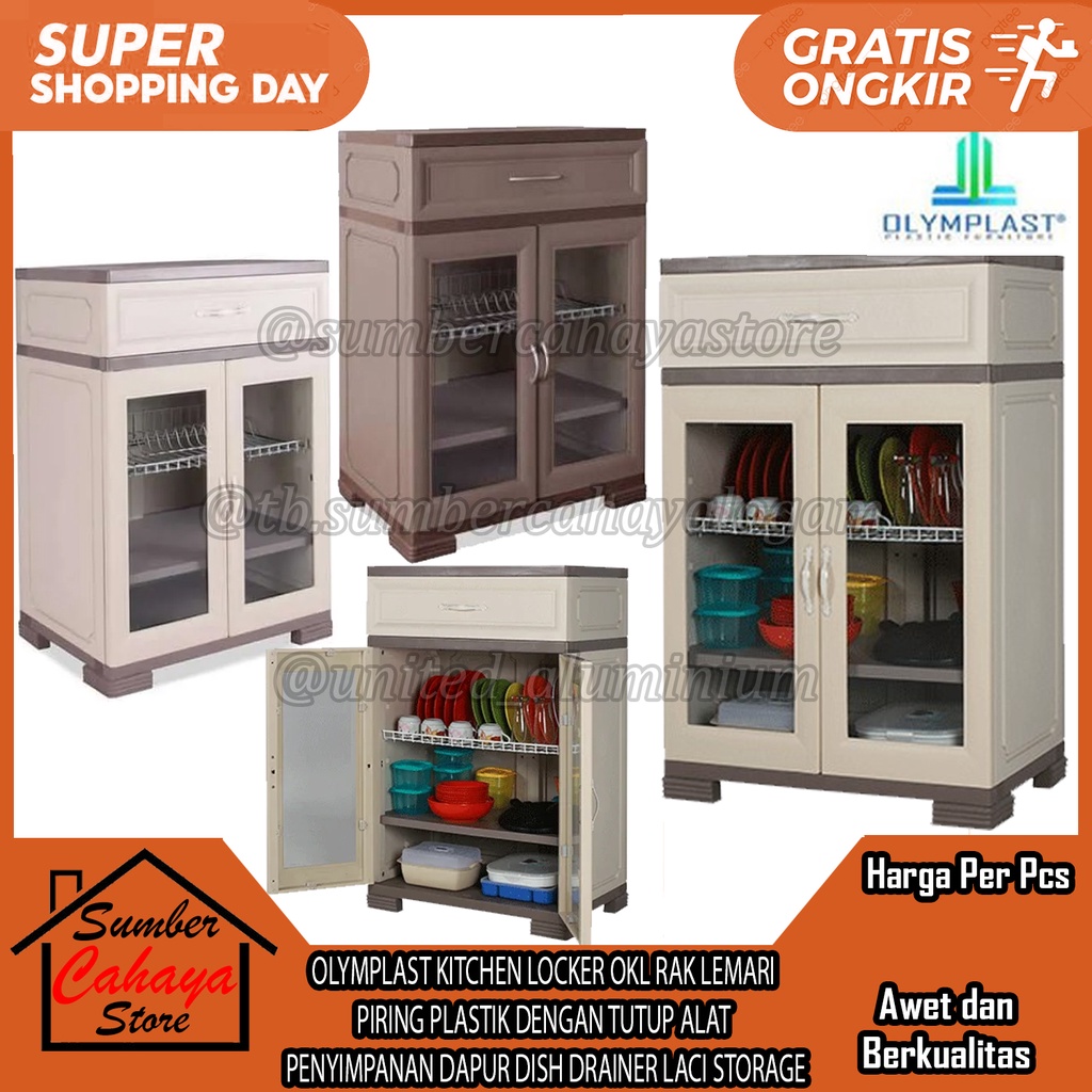 OLYMPLAST KITCHEN LOCKER OKL RAK LEMARI PIRING PLASTIK KABINET SUSUN PERABOTAN DAPUR ALAT TEMPAT PEN
