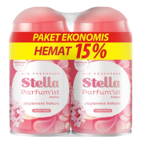 Stella Matic Refill Japanese Sakura 2 x 225ml Multipack - Refill Alat Stella - Refil Pengharum Ruangan otomatis