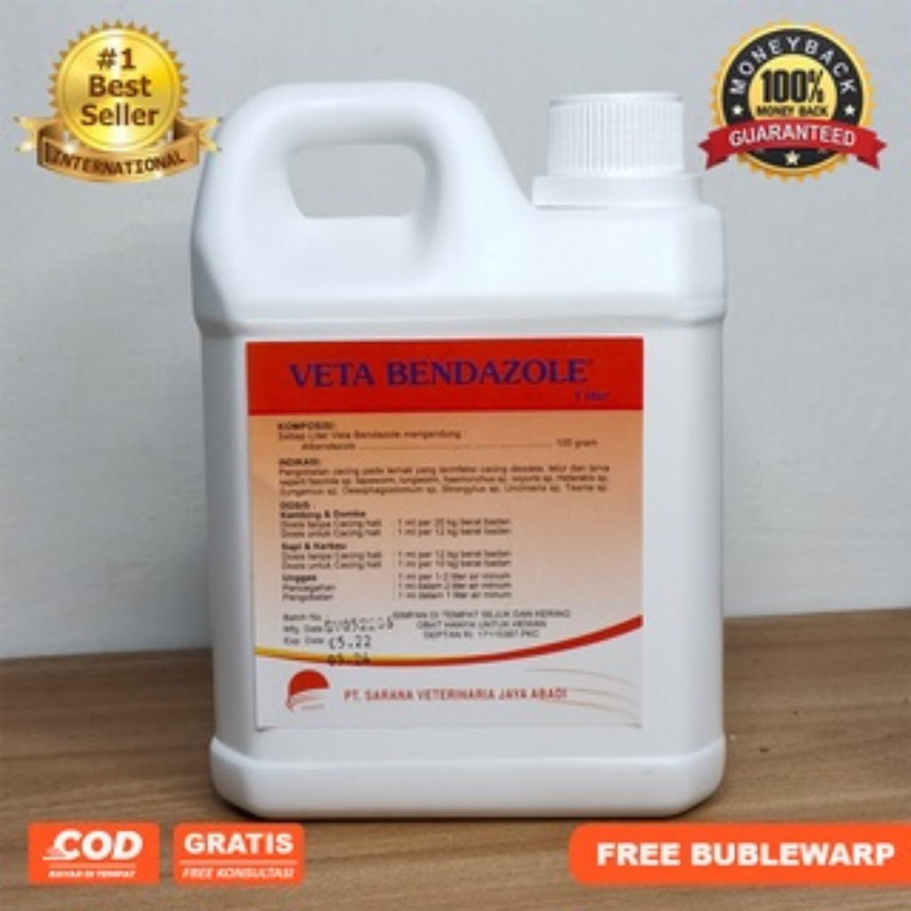 VETA BENDAZOLE 1Liter - Obat Cacing Cair Pasta Oral Untuk Ternak Sapi Kambing Domba Ampuh